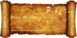 Pecz Áron névjegykártya